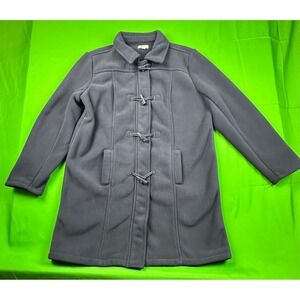 Denim & Co Womens Full Zip Fleece Toggle Coat Gray XL‎